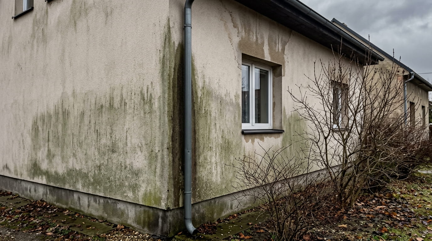 Řasy a plísně na fasádě: proč se vracejí na severní straně a jak jim předejít